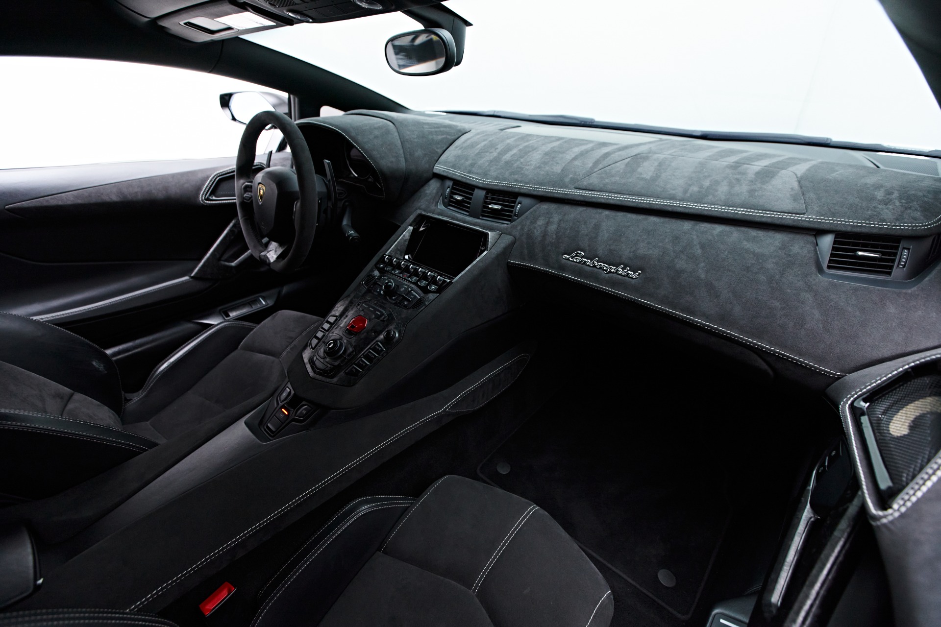 Black Lamborghini Aventador Interior