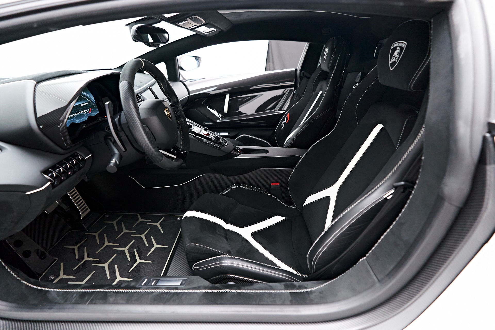 Black Lamborghini Aventador Interior